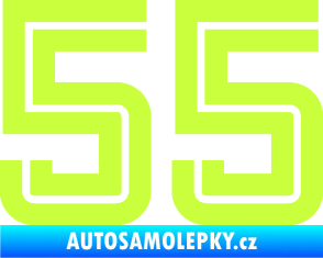 Samolepka Startovní číslo 55 typ 7 limetová
