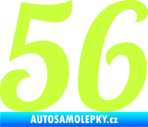 Samolepka Startovní číslo 56 typ 3 limetová