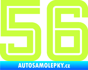 Samolepka Startovní číslo 56 typ 7 limetová