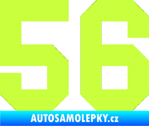 Samolepka Startovní číslo 56 limetová