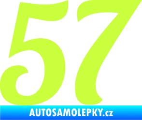 Samolepka Startovní číslo 57 typ 3 limetová