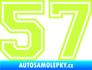 Samolepka Startovní číslo 57 typ 4 limetová
