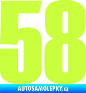Samolepka Startovní číslo 58 typ 2    limetová