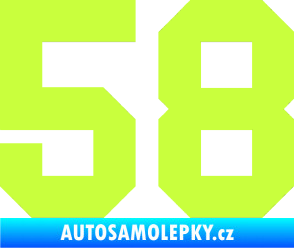 Samolepka Startovní číslo 58 limetová