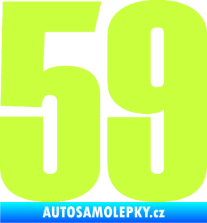Samolepka Startovní číslo 59 typ 2    limetová
