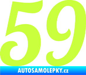 Samolepka Startovní číslo 59 typ 3 limetová