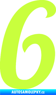 Samolepka Startovní číslo 6 typ 3 limetová