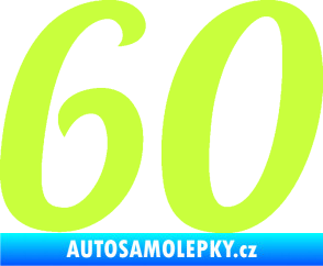 Samolepka Startovní číslo 60 typ 3 limetová