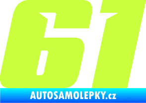 Samolepka Startovní číslo 61 typ 6 limetová