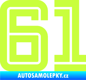 Samolepka Startovní číslo 61 typ 7 limetová