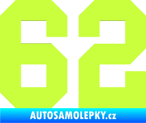 Samolepka Startovní číslo 62 limetová