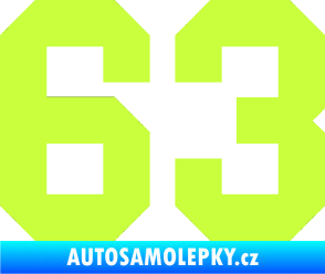 Samolepka Startovní číslo 63 limetová