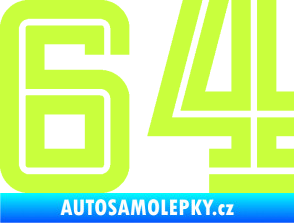 Samolepka Startovní číslo 64 typ 7 limetová