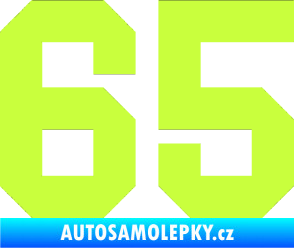 Samolepka Startovní číslo 65 limetová