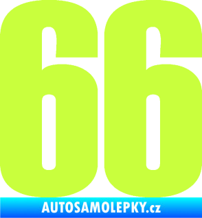 Samolepka Startovní číslo 66 typ 2     limetová