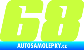 Samolepka Startovní číslo 68 typ 6 limetová