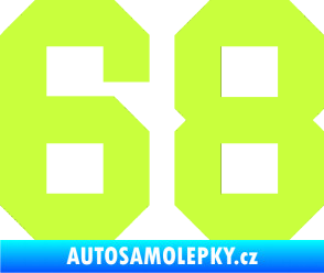 Samolepka Startovní číslo 68 limetová