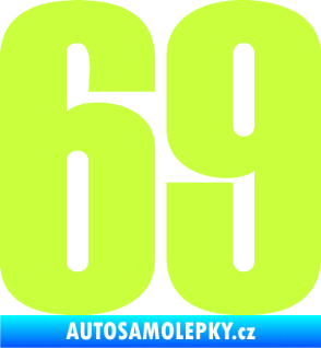 Samolepka Startovní číslo 69 typ 2        limetová
