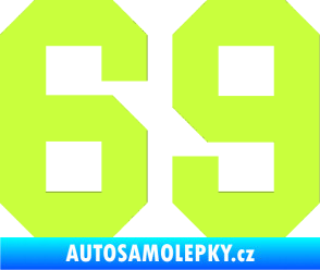 Samolepka Startovní číslo 69 limetová
