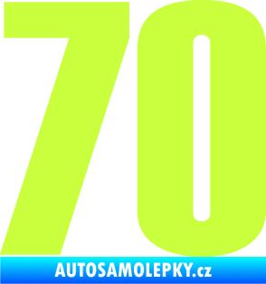 Samolepka Startovní číslo 70 typ 2         limetová