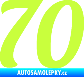 Samolepka Startovní číslo 70 typ 3  limetová