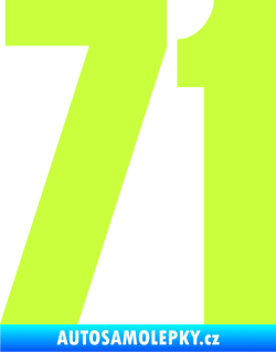 Samolepka Startovní číslo 71 typ 2  limetová