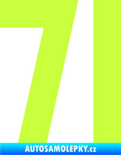 Samolepka Startovní číslo 71 limetová