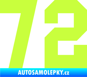 Samolepka Startovní číslo 72 limetová