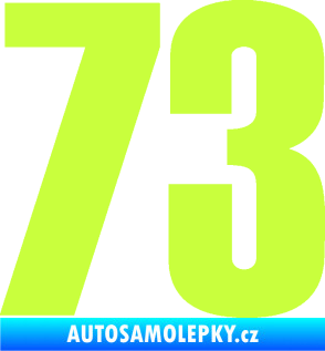 Samolepka Startovní číslo 73 typ 2    limetová