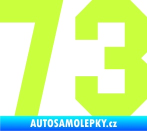 Samolepka Startovní číslo 73 limetová