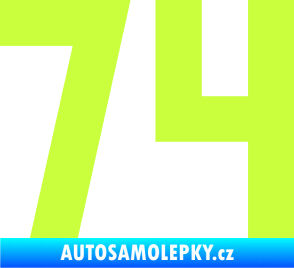 Samolepka Startovní číslo 74 limetová