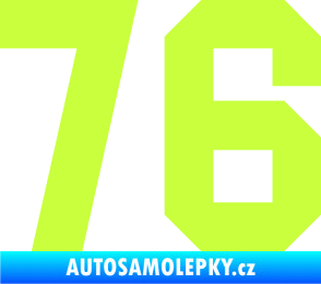 Samolepka Startovní číslo 76 limetová