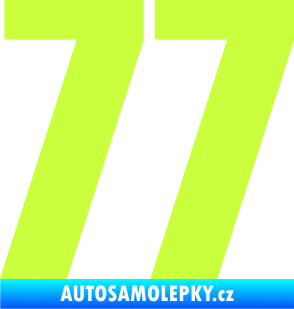 Samolepka Startovní číslo 77 typ 2        limetová