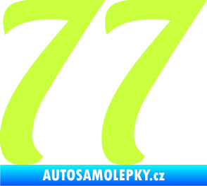 Samolepka Startovní číslo 77 typ 3   limetová