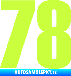 Samolepka Startovní číslo 78 typ 2         limetová