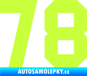 Samolepka Startovní číslo 78 limetová