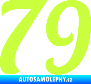 Samolepka Startovní číslo 79 typ 3   limetová