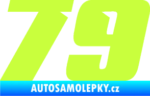 Samolepka Startovní číslo 79 typ 6 limetová