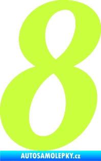 Samolepka Startovní číslo 8 typ 3 limetová