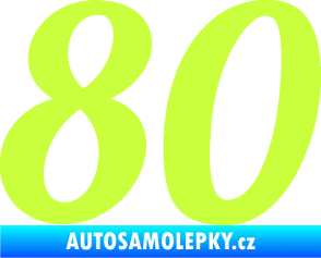 Samolepka Startovní číslo 80 typ 3   limetová