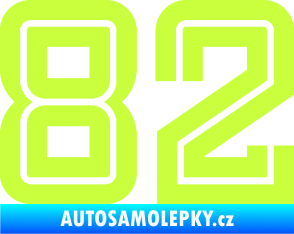 Samolepka Startovní číslo 82 typ 7 limetová
