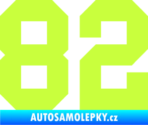 Samolepka Startovní číslo 82 limetová