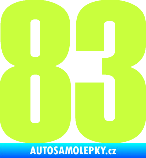 Samolepka Startovní číslo 83 typ 2   limetová