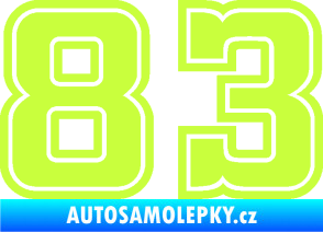 Samolepka Startovní číslo 83 typ 5 limetová