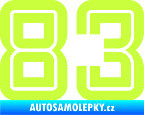 Samolepka Startovní číslo 83 typ 7 limetová