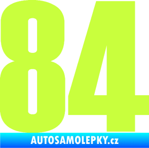 Samolepka Startovní číslo 84 typ 2    limetová