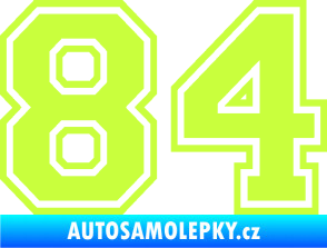 Samolepka Startovní číslo 84 typ 4 limetová