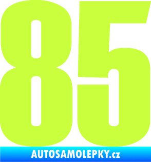 Samolepka Startovní číslo 85 typ 2     limetová