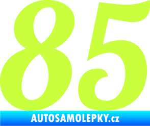 Samolepka Startovní číslo 85 typ 3   limetová
