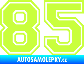 Samolepka Startovní číslo 85 typ 4 limetová